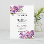 Alles in één Paarse Orchideeën Trouwuitnodiging Kaart (Staand voorkant)