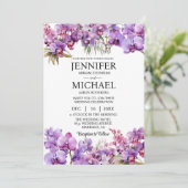Alles in één Paarse Orchideeën Trouwuitnodiging Kaart (Staand voorkant)