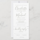 Alles in één pagina Groene Elegant Script Weddensc Kaart (Voorkant)