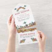 Alles in één Pasen Baby shower uitnodigen All In One Uitnodiging (Afscheurbaar)