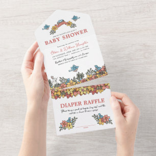 Alles in één Pasen Baby shower uitnodigen All In One Uitnodiging