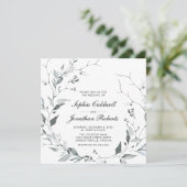 Alles in één prachtige Winter Wreath Square Wedden Kaart (Staand voorkant)