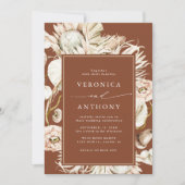 Alles in één protea pampas grass terracotta Weddin Kaart (Voorkant)