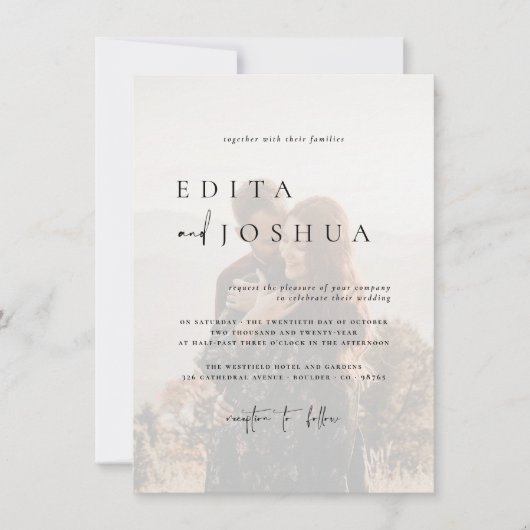 Alles in één QR code 2 foto bruiloft Kaart (Voorkant)