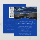 Alles in één QR-code Black Silver Blue Navy Glitte (Voorkant / Achterkant)