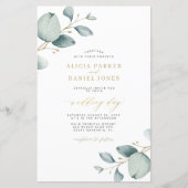 Alles in één QR-code eucalyptus bruiloft uitnodigi (Voorkant)