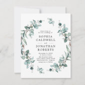 Alles in één QR-code Eucalyptus Greenery Wedding Kaart (Voorkant)