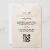 Alles-in-één QR Code Pizza & Pacifiers Baby shower Kaart (Achterkant)