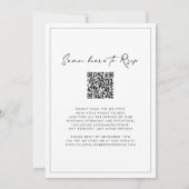 Alles in één QR Code RSVP Moderne Calligrafie Wedd Kaart (Achterkant)