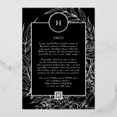 Alles in één QR CODE RSVP-website bruiloft Folie Uitnodiging (Achterkant)