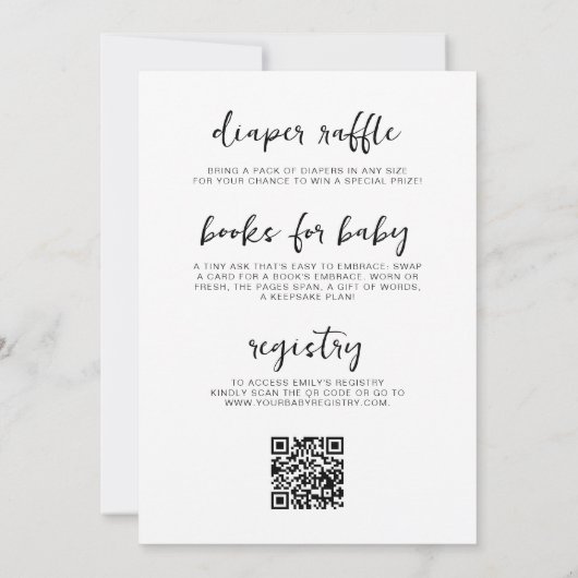 Alles in één QR Code Twee Wilde Mensen Baby shower Kaart (Achterkant)