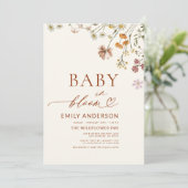 Alles in één QR Code Wildflower Baby in Bloom Show Kaart (Staand voorkant)