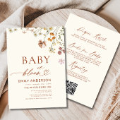 Alles in één QR Code Wildflower Baby in Bloom Show Kaart