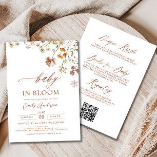 Alles in één QR Code Wildflower Baby in Bloom Show Kaart