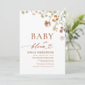 Alles in één QR Code Wildflower Baby in Bloom Show Kaart (Staand voorkant)