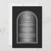 Alles in één rode flora zwarte grijze bruiloft kaart (Achterkant)