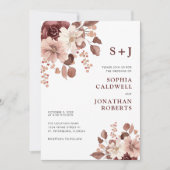 Alles in één Roos Eucalyptus Floral Wedding Kaart (Voorkant)