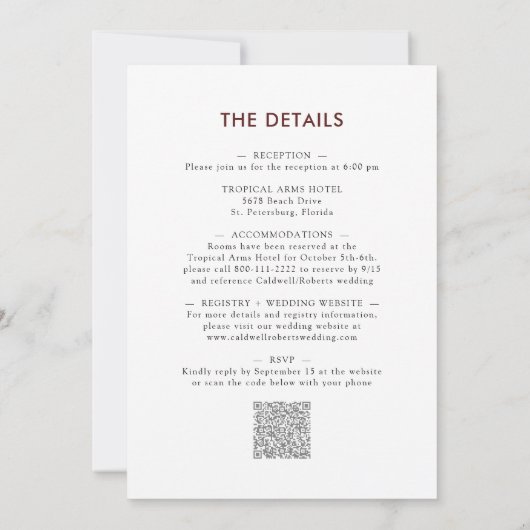 Alles in één Roos Eucalyptus Floral Wedding Kaart (Achterkant)