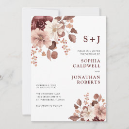 Alles in één Roos Eucalyptus Floral Wedding Kaart