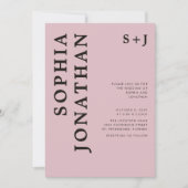 Alles in één Roos, gebold onyx Typografie Weddensc Kaart (Voorkant)