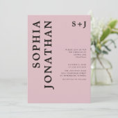 Alles in één Roos, gebold onyx Typografie Weddensc Kaart (Staand voorkant)