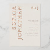 Alles in één Roos Gold Bold Typography Weddenschap Folie Uitnodiging (Voorkant)