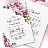 Alles in één roze roze finale uitnodiging voor bru