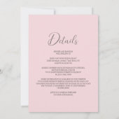 Alles in één roze witte bloemenbruiloft kaart (Achterkant)