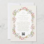 alles in één RSVP DETAILS florale boogontvangst Kaart (Achterkant)