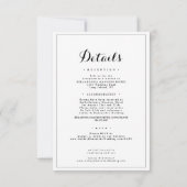 Alles in één RSVP elegante minimalistische bruilof Kaart (Achterkant)