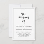 Alles in één RSVP Simple Contemporary Wedding Kaart (Voorkant)