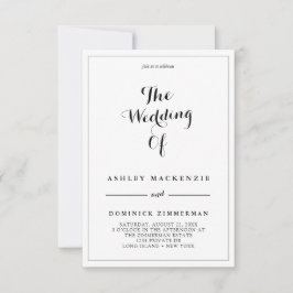 Alles in één RSVP Simple Contemporary Wedding Kaart