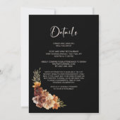 Alles in een rustieke bloem zwarte bruiloft kaart (Achterkant)