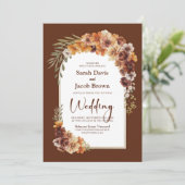 Alles in een rustieke bloementerracotta boog bruil kaart (Staand voorkant)