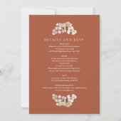 Alles in één rustieke bloementerracotta herfstbrui kaart (Achterkant)