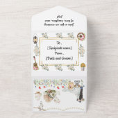 Alles in één rustieke bruiloft all in one uitnodiging (Buitenkant)