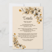 Alles in één rustieke herfst bloemenbruiloft kaart (Achterkant)