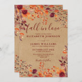 Alles in een rustieke Herfst in liefde bloemenbrui Kaart (Voorkant / Achterkant)