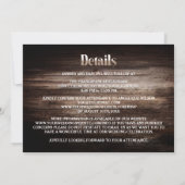 Alles in één rustieke houten bloemenbruiloft kaart (Achterkant)