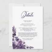 Alles in één rustieke Paarse bloemenbruiloft Kaart (Achterkant)