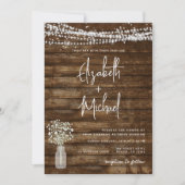 Alles in één rustieke QR Code Country Jar bruiloft Kaart (Voorkant)