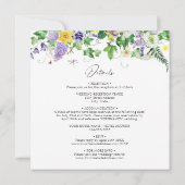 Alles-in-één | Rustieke Waterverf Wildflower bruil Kaart (Achterkant)