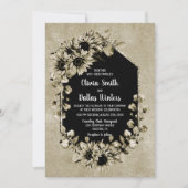 Alles in één rustieke zonnebloem bloemenbruiloft kaart (Voorkant)