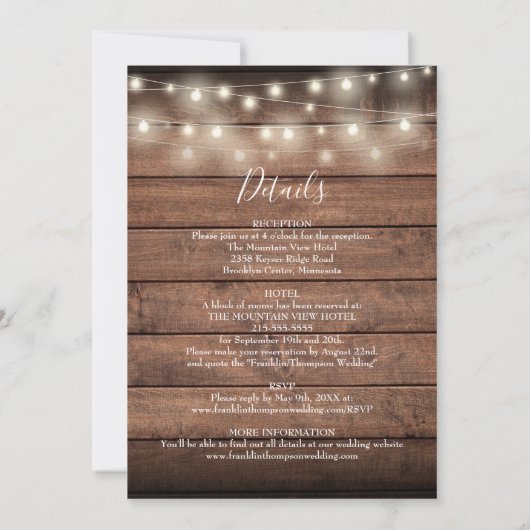 Alles in één rustige trek van het hout kaart (Achterkant)