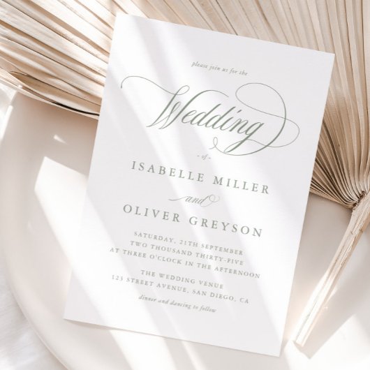 Alles in één Sage Groen Wit Eenvoudige Minimale Hu Kaart