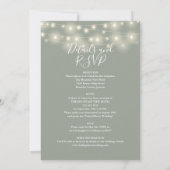 Alles in één saliegroene snoerlichtjes bloemige br kaart (Achterkant)