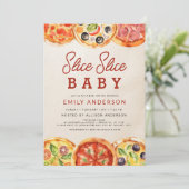 Alles in één Slice Baby Pizza Baby shower Kaart (Staand voorkant)