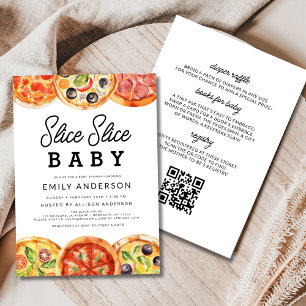Alles in één Slice Baby Pizza Baby shower Kaart