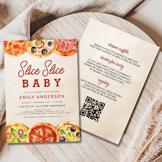Alles in één Slice Baby Pizza Baby shower Kaart
