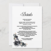 Alles in een Smokey Zwart Bloemen Bruiloft Kaart (Achterkant)